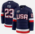Men's Adam FoxJersey #23 USA Navy 2025 4 Nations Face-Off Stitched