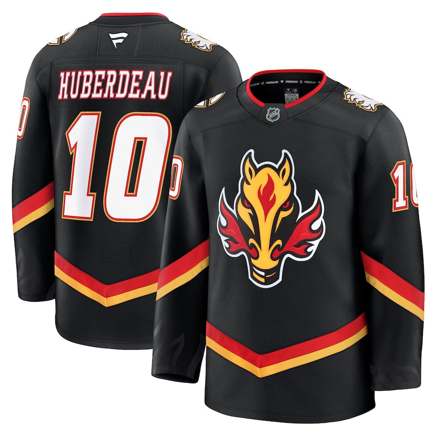 Calgary Flames #10 Jonathan Huberdeau Alternate Premium Jersey Black