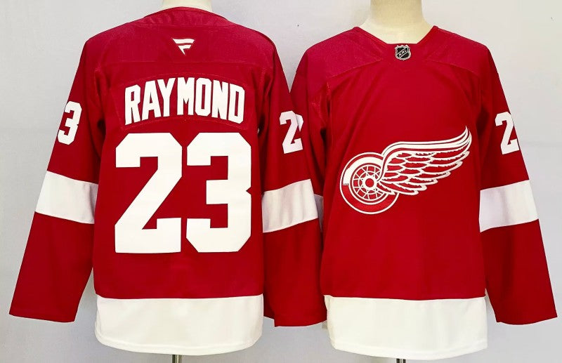 Detroit Red Wings #23 Lucas Raymond Jersey  2025 Premium Stitched