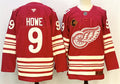 Men's Detroit Red Wings #9 Gordie Howe Jersey Red 2025-26 With C Patch Centennial Premium Stitched