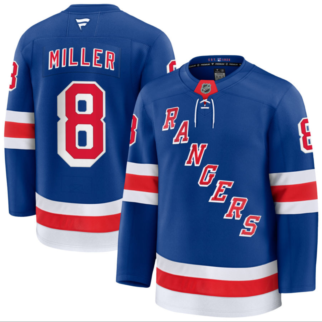 J.T. Miller Jersey #8 New York Rangers All Stitched Blue