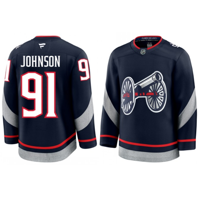 Kent Johnson Jersey #91 Columbus Blue Jackets 2025 Stadium Series