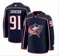 Men’s Kent Johnson Jersey #91 Columbus Blue Jackets Navy All Stitched