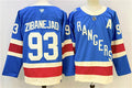 Men's New York Rangers #93 Mika Zibanejad Jersey Blue With A Patch Stitched