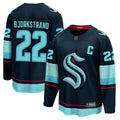 Men’s Oliver Bjorkstrand Jersey #22 Seattle Kraken Navy All Stitched