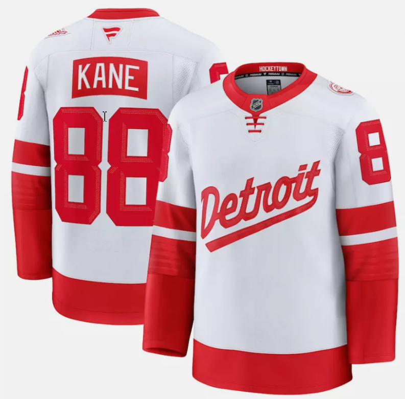 Patrick Kane Jersey #88 Detroit Red Wings White 2025 Stadium Stitched