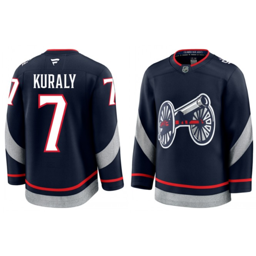 Sean Kuraly Jersey #7 Columbus Blue Jackets 2025 Stadium Series