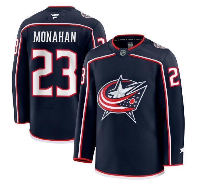 Men’s Sean Monahan Jersey #23 Columbus Blue Jackets Navy All Stitched
