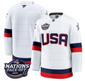 Men's Team Jersey USA White 2025 4 Nations Face-Off Stitched