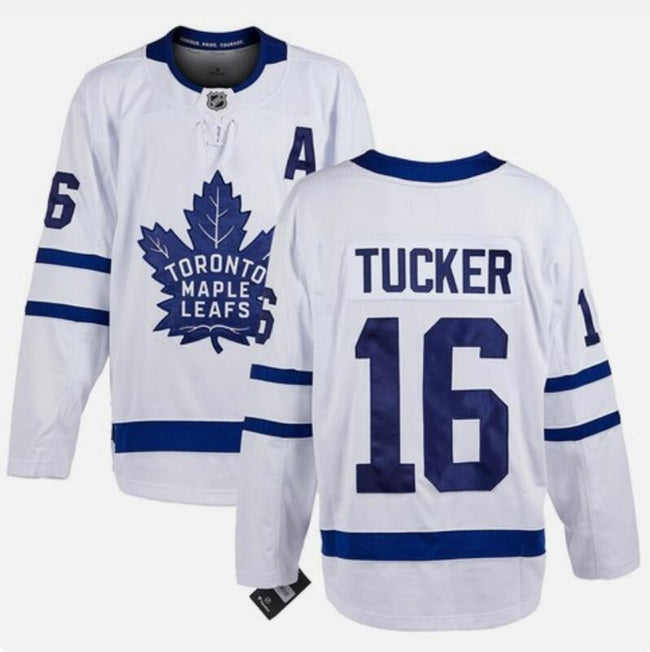 Men's Toronto Maple Leafs #16 Darcy Tucker Jersey White With A Patch Stitched