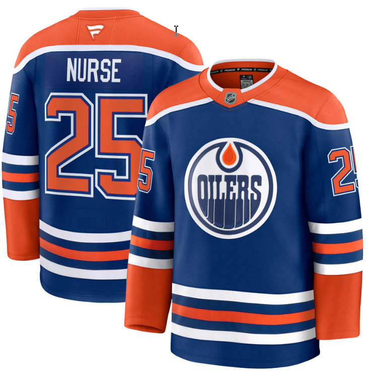 Men's Darnell Nurse Jersey #25 Edmonton Oilers 2025 Premium Away All Stitched