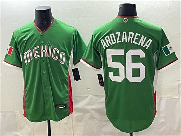 Mexico Baseball #56 Randy Arozarena Jersey Green 2026 World Baseball Classic Home Stadium Stitched