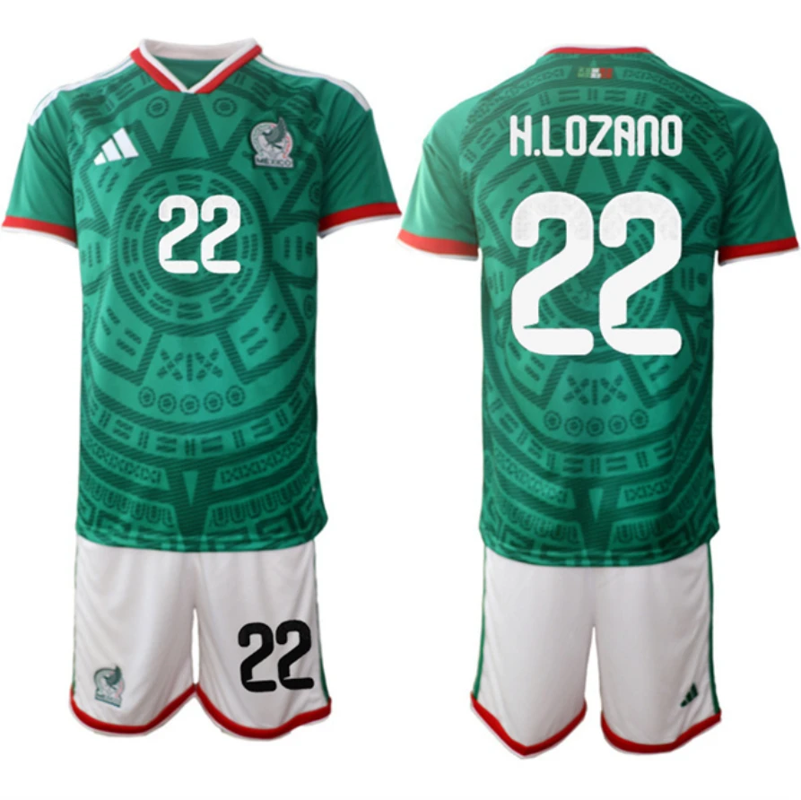 Mexico #22 Hirving Chucky Lozano Green 2026 World Cup Home Soccer Jersey