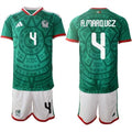 Mexico #5 J.UASQUEZ Jersey National Team x World Cup 2026 Home Green On Field Soccer