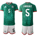 Mexico #5 J.UASQUEZ Jersey National Team x World Cup 2026 Home Green On Field Soccer