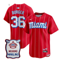 Miami Marlins Red City Connect Vapor Limited Customized Jersey - All Stitched
