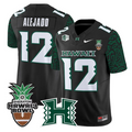 Micah Alejado Jersey #12 Hawai'i Rainbow 2025 Hawai'i Bowl Stitched Black Limited