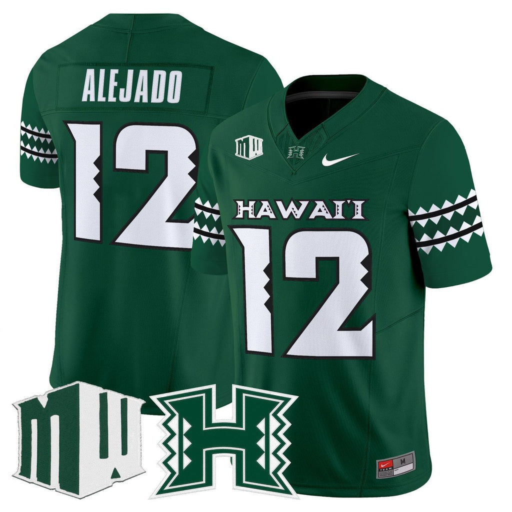 Micah Alejado Jersey #12 Hawai'i Rainbow Warriors 2025 Vapor Stitched