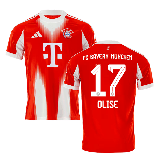 Michael Olise 17 Bayern Munich 2025-26 Home Jersey – Red