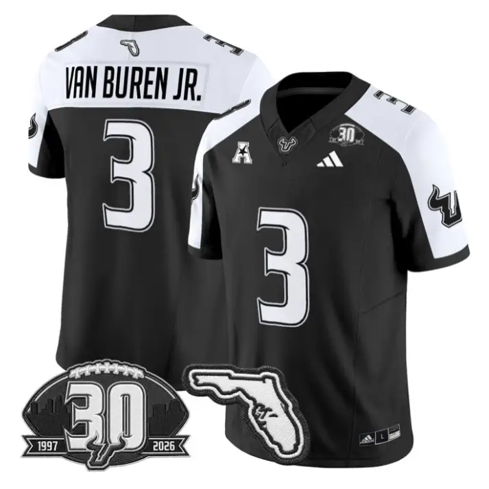 Michael Van Buren Jr Jersey #3 South Florida Bulls 30th Patch Stitched