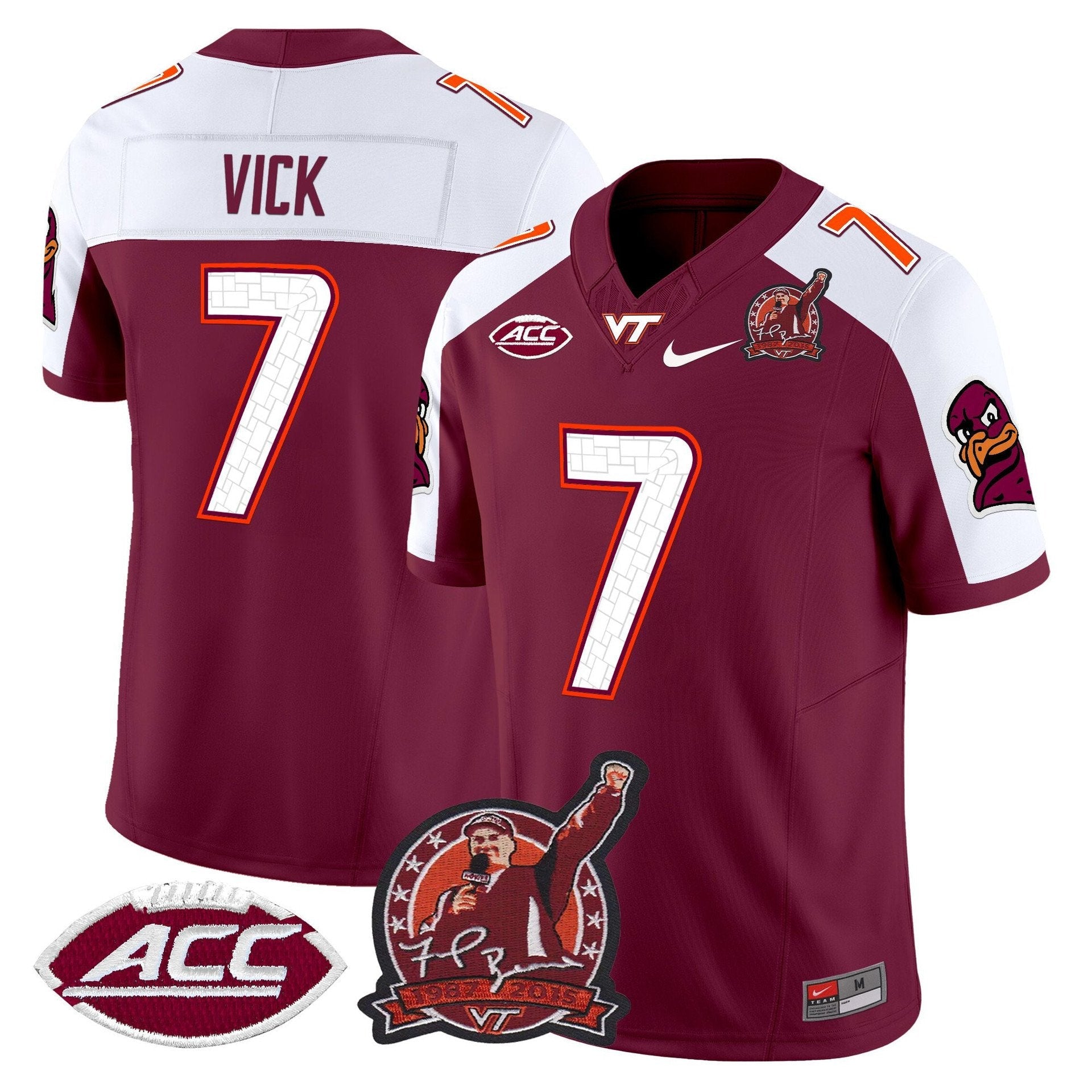 Michael Vick Jersey #7 Virginia Tech Hokies Coach Frank Beamer 2025