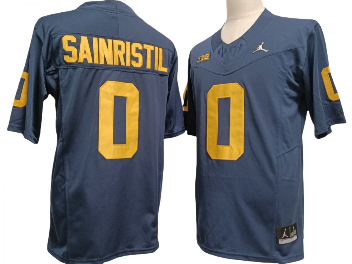Michigan Wolverines #0 Mike Sainristil Vapor F.U.S.E. Limited Jersey Navy