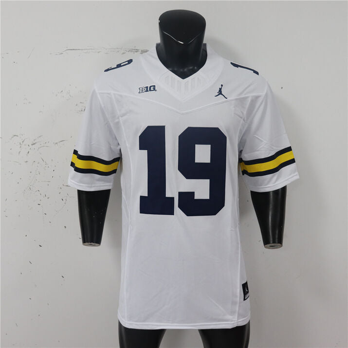 Michigan Wolverines #19 Bryce Underwood Football Jersey Stitched White