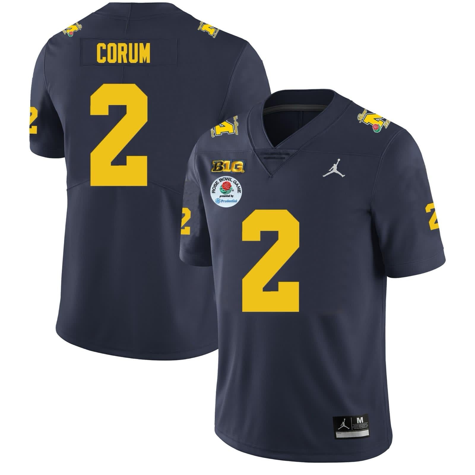 Michigan Wolverines #2 Blake Corum Alumni Football Jersey  Stitched 2024 Rose Bowl