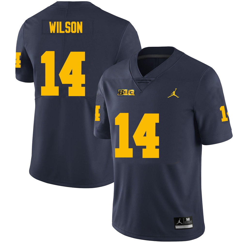 Michigan Wolverines #14 Roman Wilson Men’s Michigan Wolverines Football Jersey Stitched