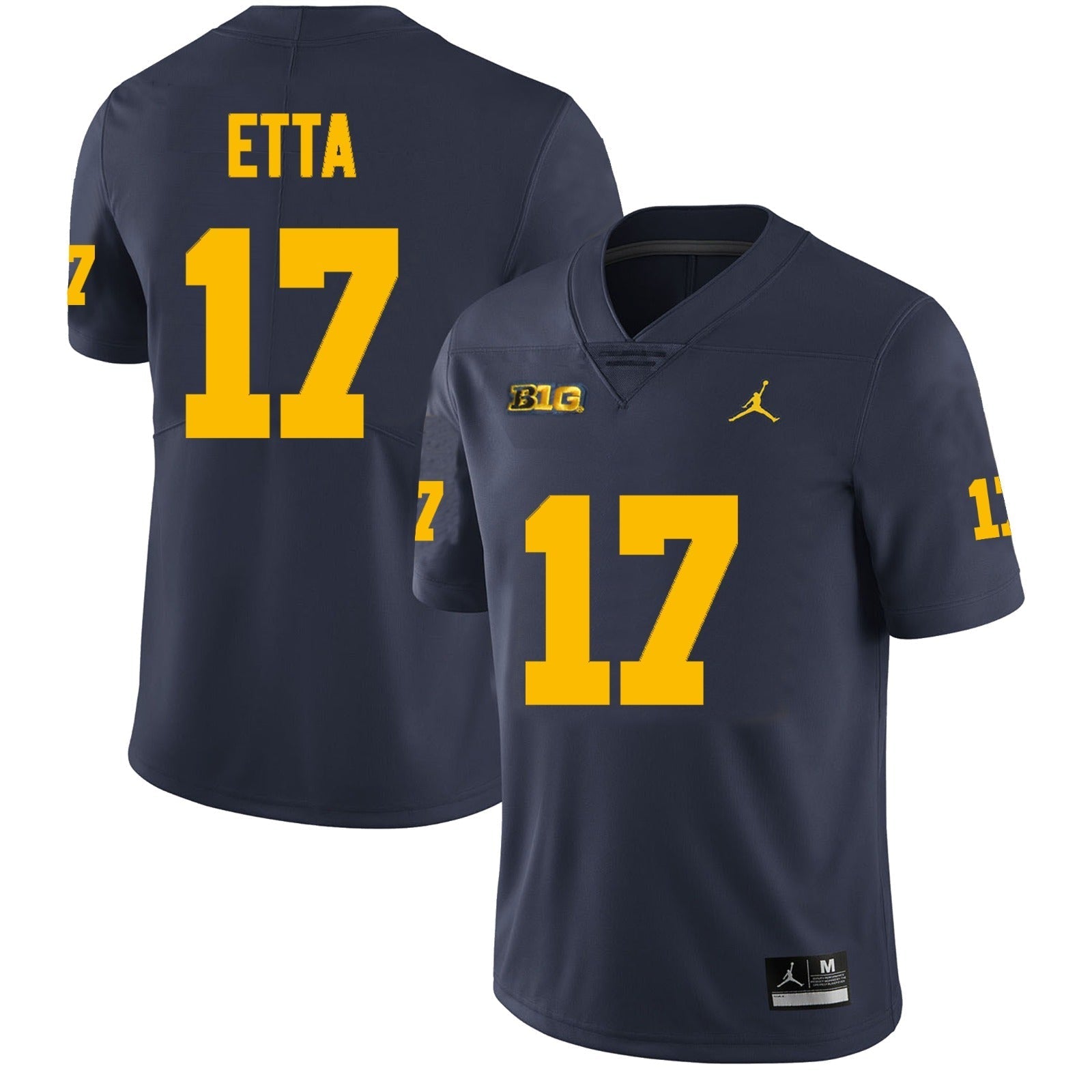 Michigan Wolverines #17 Enow Etta Football Jersey Stitched