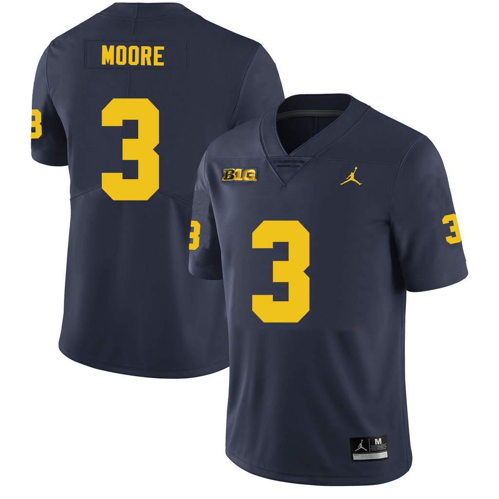 Michigan Wolverines #3 Sherrone Moore Football Jersey Stitched