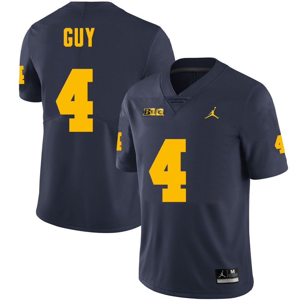 Michigan Wolverines #4 TJ Guy Football Jersey Sitched