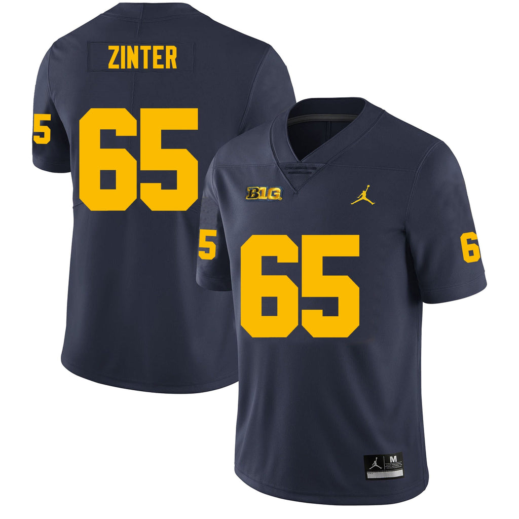 Michigan Wolverines #65 Zak Zinter Men’s Michigan Wolverines Football Jersey Stitched