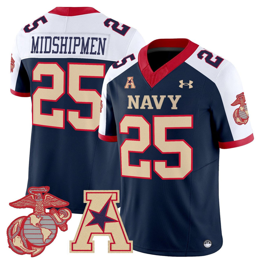 Midshipmen Jersey #25 Navy Midshipmen Vapor USMC Premier Stitched