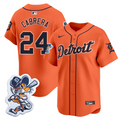Miguel Cabrera Jersey #24 Detroit Tigers Paws Patch Vapor Premier Limited Stitched