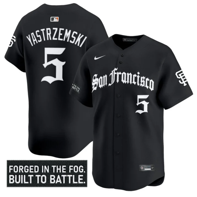 Mike Yastrzemski Jersey #5 San Francisco Giants Gothic Fog Edition Stitched