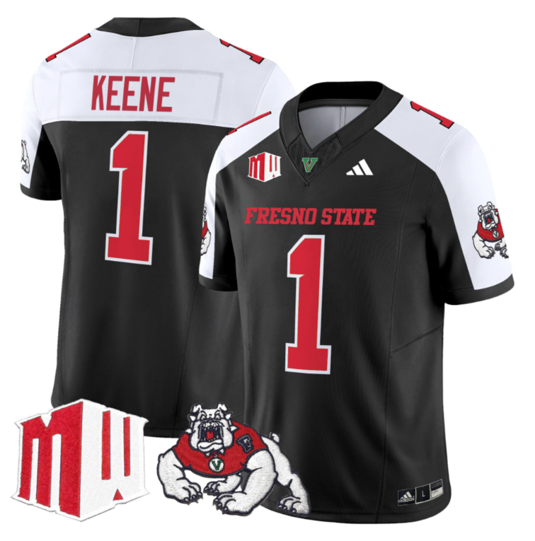 Mikey Keene Jersey #1 Fresno State Bulldogs 2024 Stitched