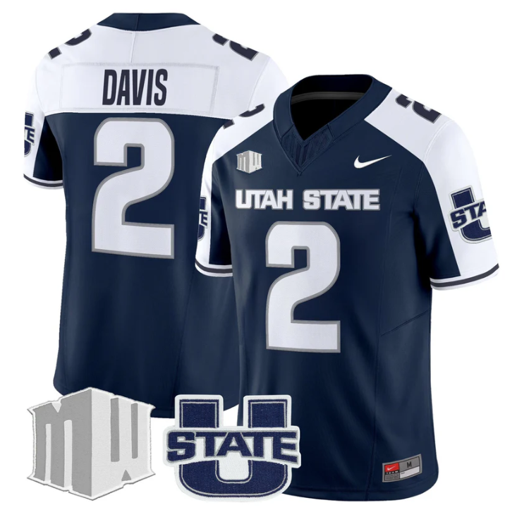 Miles Davis Jersey #2 Utah State Aggies 2025 Vapor Limited Stitched