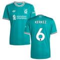 Milos Kerkez 6 Liverpool 2025-26 Third Match Jersey – Aqua