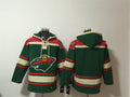 Minnesota Wild Blank Green Lace-Up Pullover Hoodie