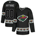 Minnesota Wild Custom Black Team Logos Fashion Jersey Stitched