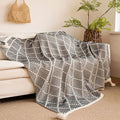 Monochrome Diamond Pattern Throw Blanket