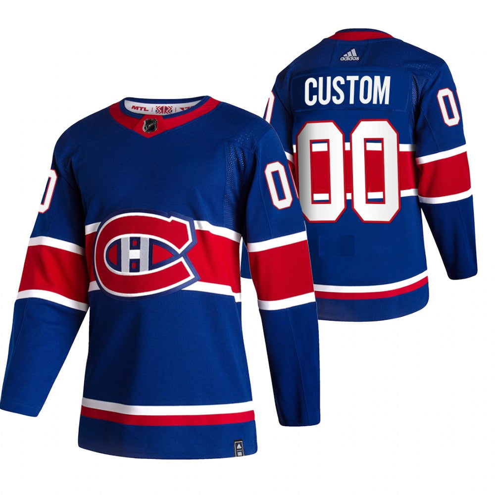 Montreal Canadiens Custom Blue 2020-21 Reverse Retro Alternate NHL Jersey Stitched
