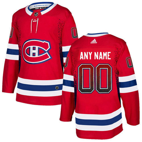 Montreal Canadiens Red Customized Drift Fashion Jersey Stitched