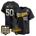 Mookie Betts Jersey #50 Dodgers 2025 World Series Champions 250 USA Stitched