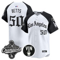 Mookie Betts Jersey #50 Dodgers 2025 World Series Champions LA Gothic