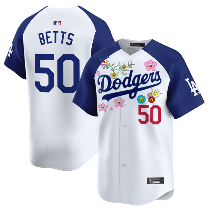 Mookie Betts Jersey #50 Dodgers x Takashi Murakami 2025 Vapor Limited Stitched