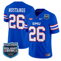 Mustangs Jersey #26 SMU Mustangs 2026 Holiday Bowl Patch Stitched BLue