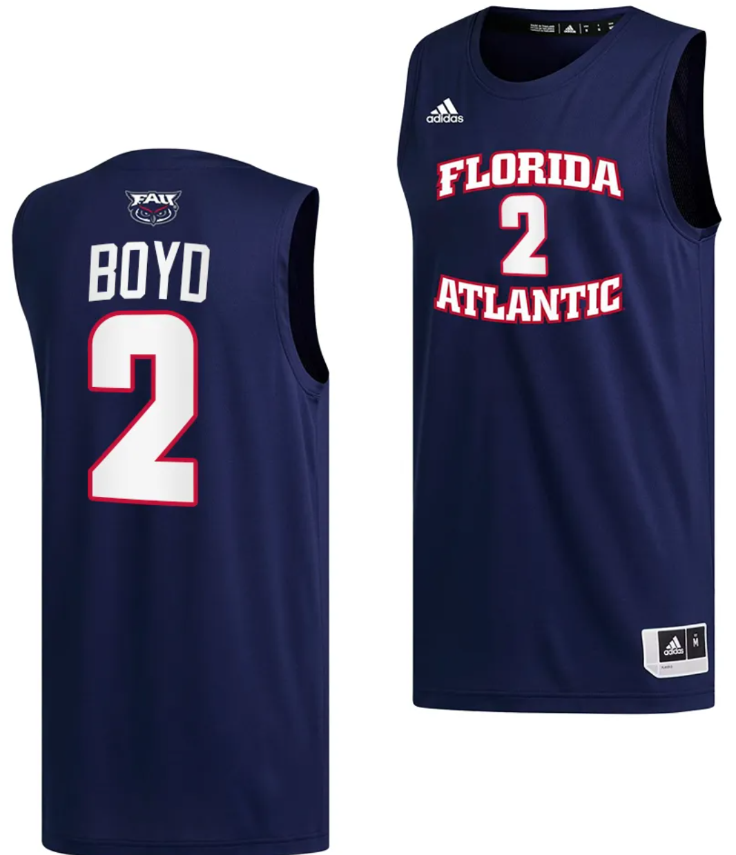 Nicholas Boyd Jersey #2 FAU Owls College Basketball Replica Navy