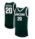 Nick Sanders Jersey #20 Michigan State Spartans NIL Basketball Green